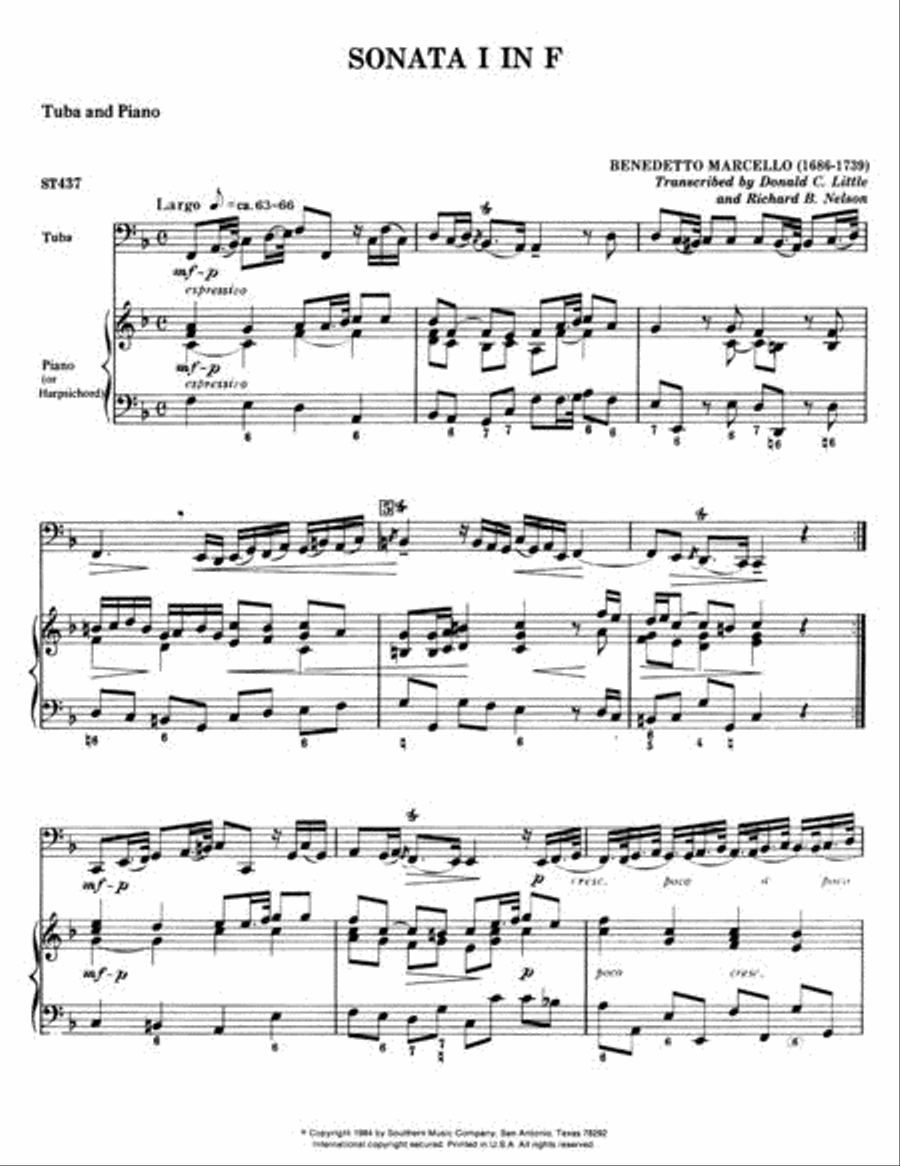 Sonata No. 1 in F Tuba scores gallery preview page 3
