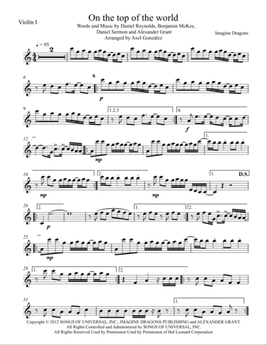 On Top Of The World Small Ensemble scores gallery preview page 2