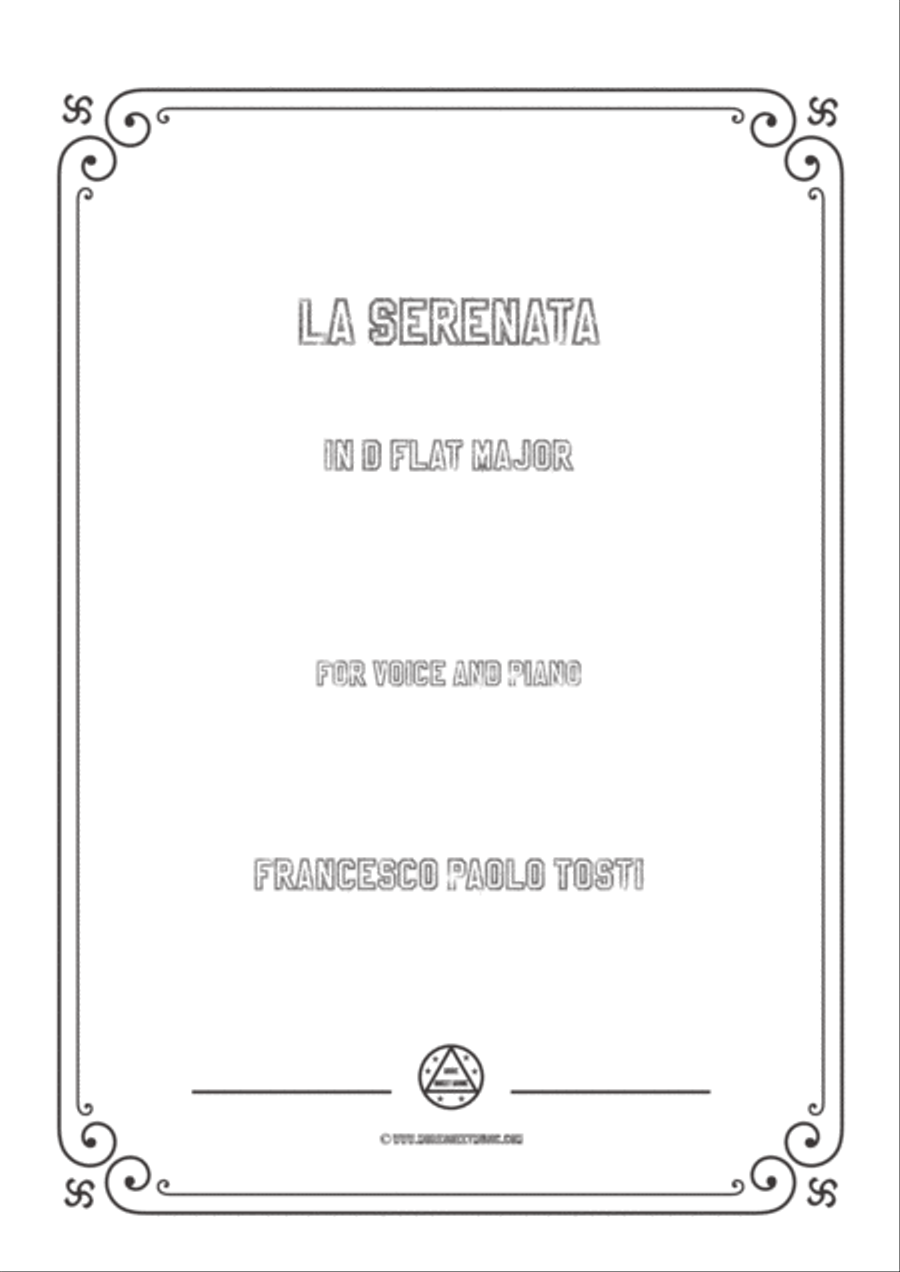 Tosti-La Serenata in D flat Major,for Voice and Piano Voice Solo scores gallery preview page 1