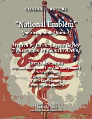 Book cover for March - National Emblem (for Saxophone Quintet SATTB or AATTB)