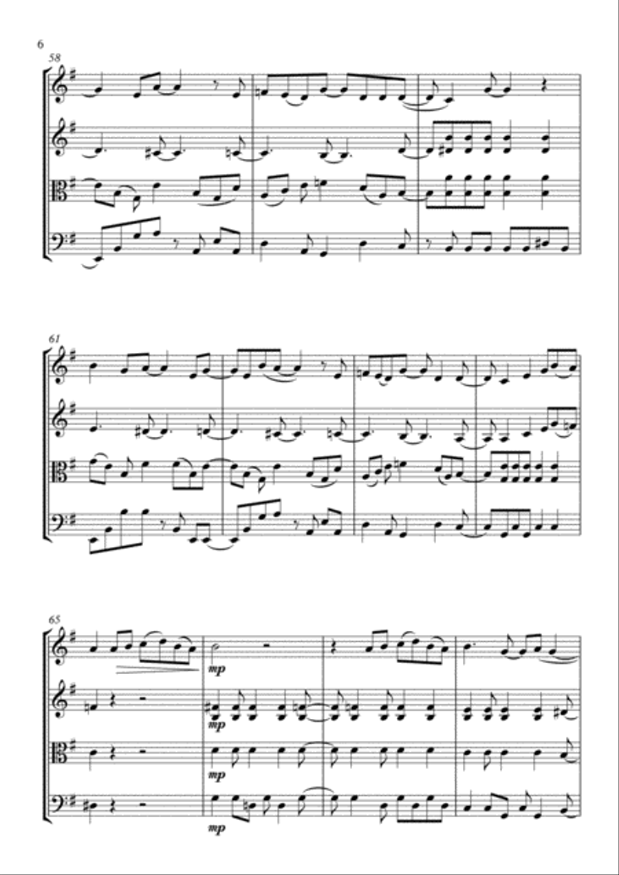 Don't You Worry 'bout A Thing String Quartet scores gallery preview page 6
