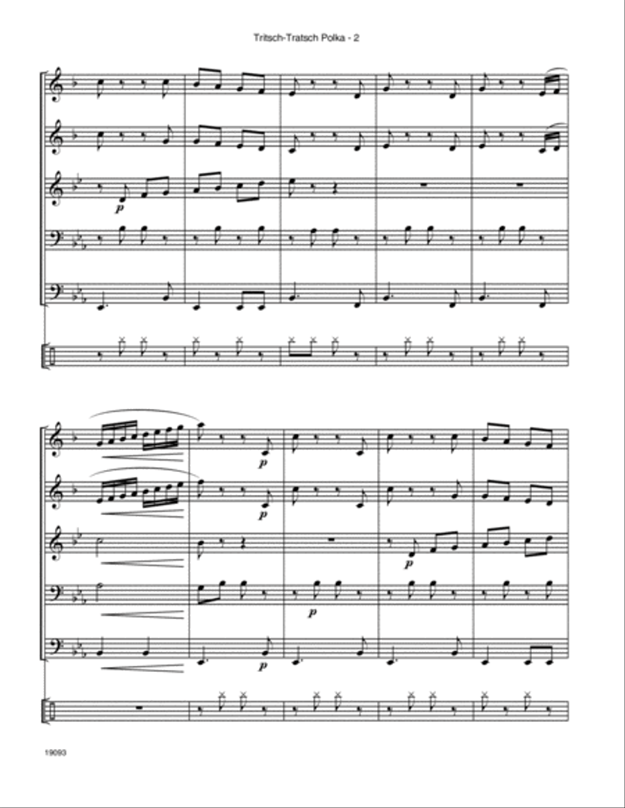 Tritsch-Tratsch Polka (Op. 214) Horn scores gallery preview page 3