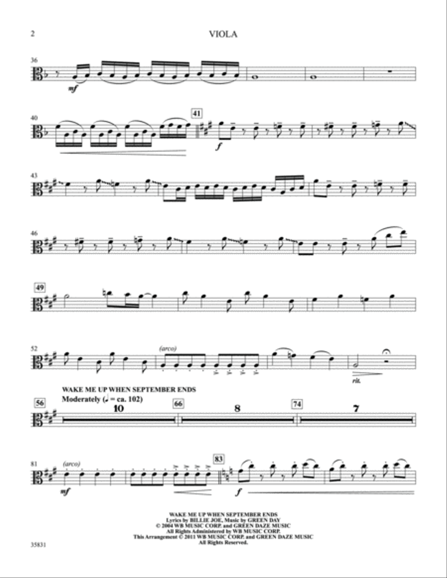 Green Day on Stage: Selections from American Idiot: Viola Viola scores gallery preview page 2