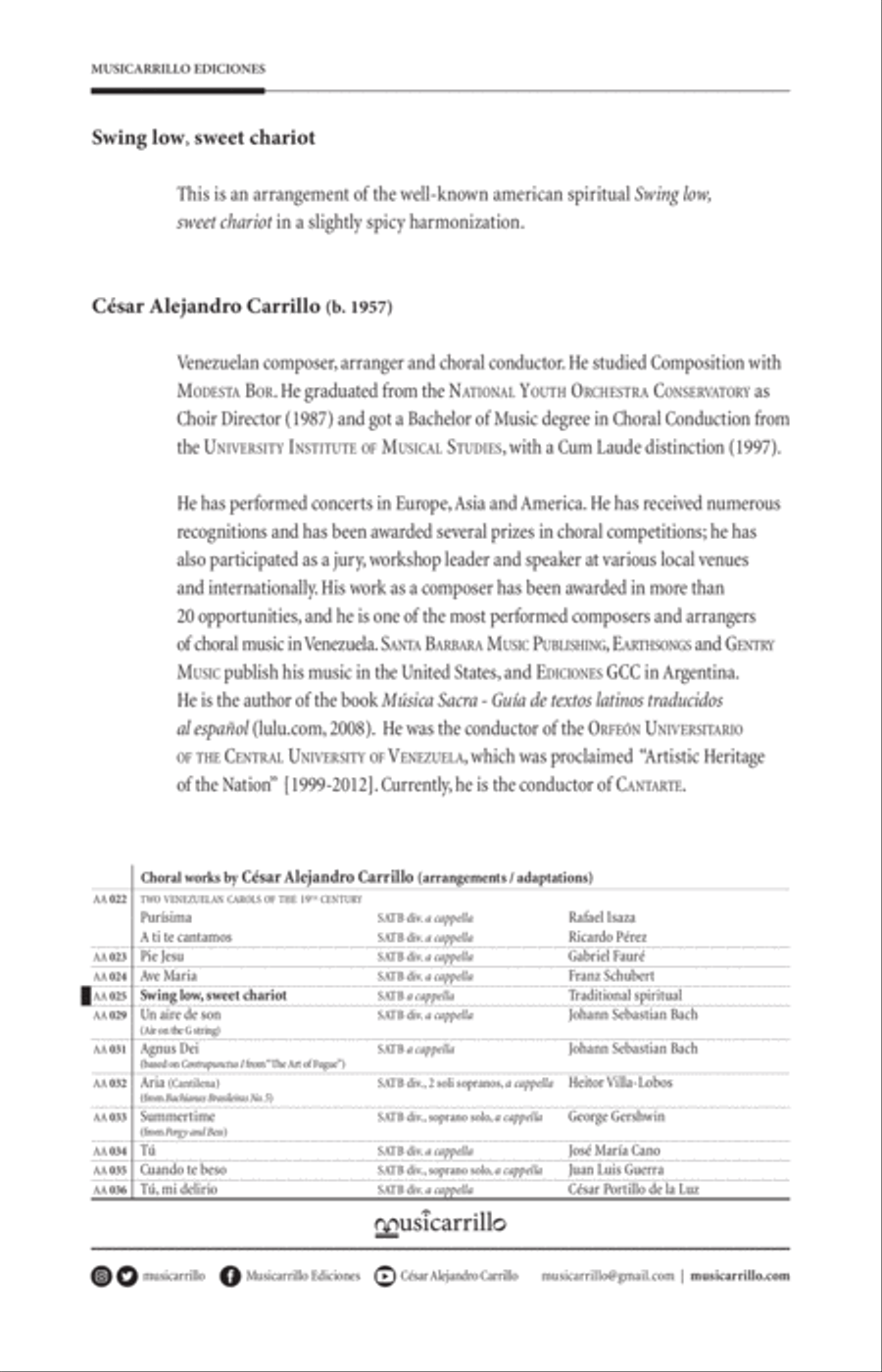 Swing low sweet chariot 4-Part scores gallery preview page 2