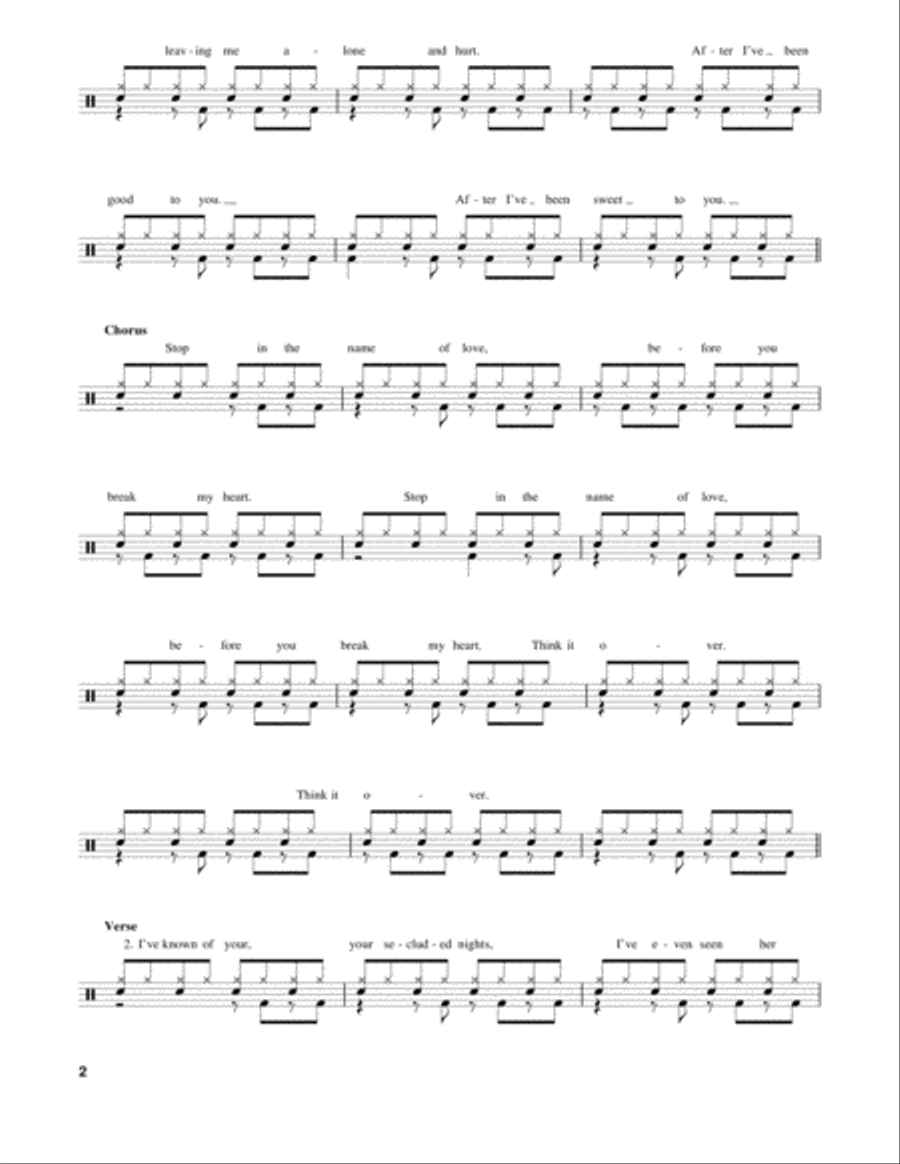 Stop! In The Name Of Love Drum Set scores gallery preview page 2