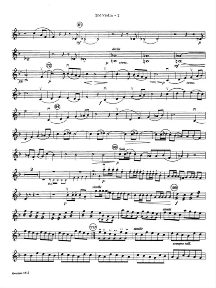 Overture 1812: 2nd Violin Full Orchestra scores gallery preview page 2