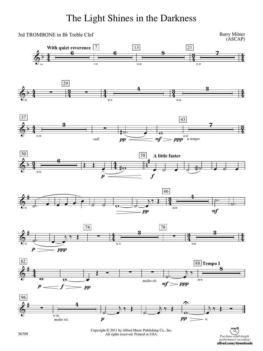 The Light Shines in the Darkness: (World Part) 3rd B-flat Trombone T.C.