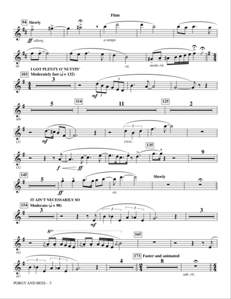 Porgy and Bess (Medley) - Flute Choir scores gallery preview page 3