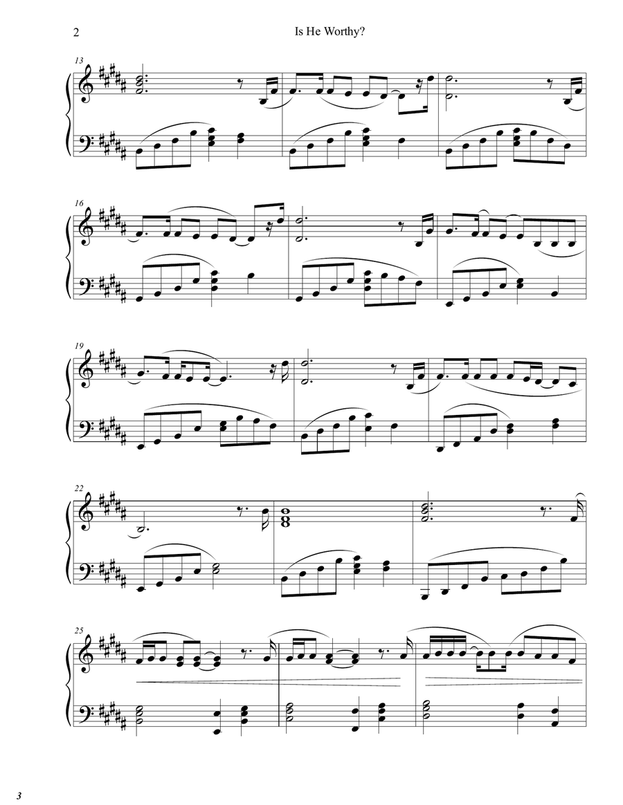 Is He Worthy? Is He Worthy? Piano Solo scores gallery preview page 2
