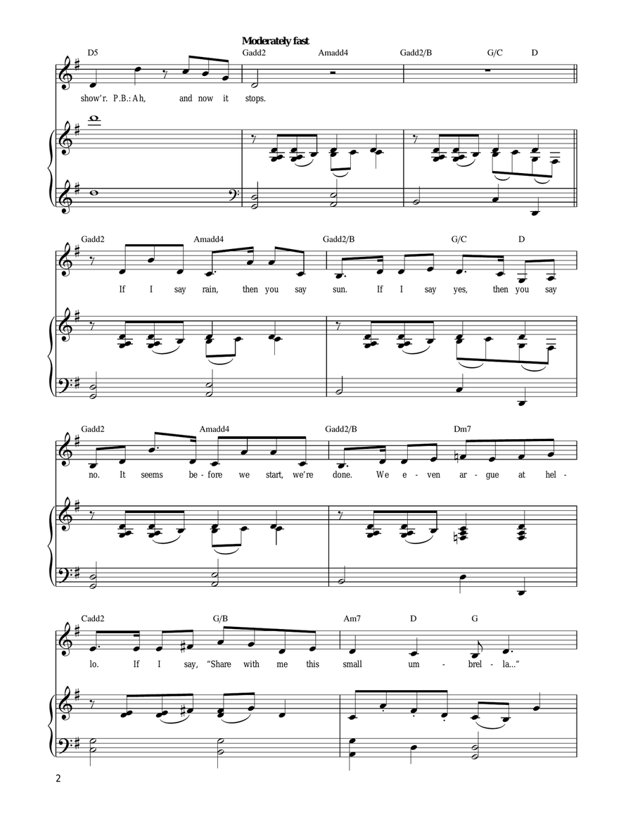 Small Umbrella In The Rain Guitar scores gallery preview page 2