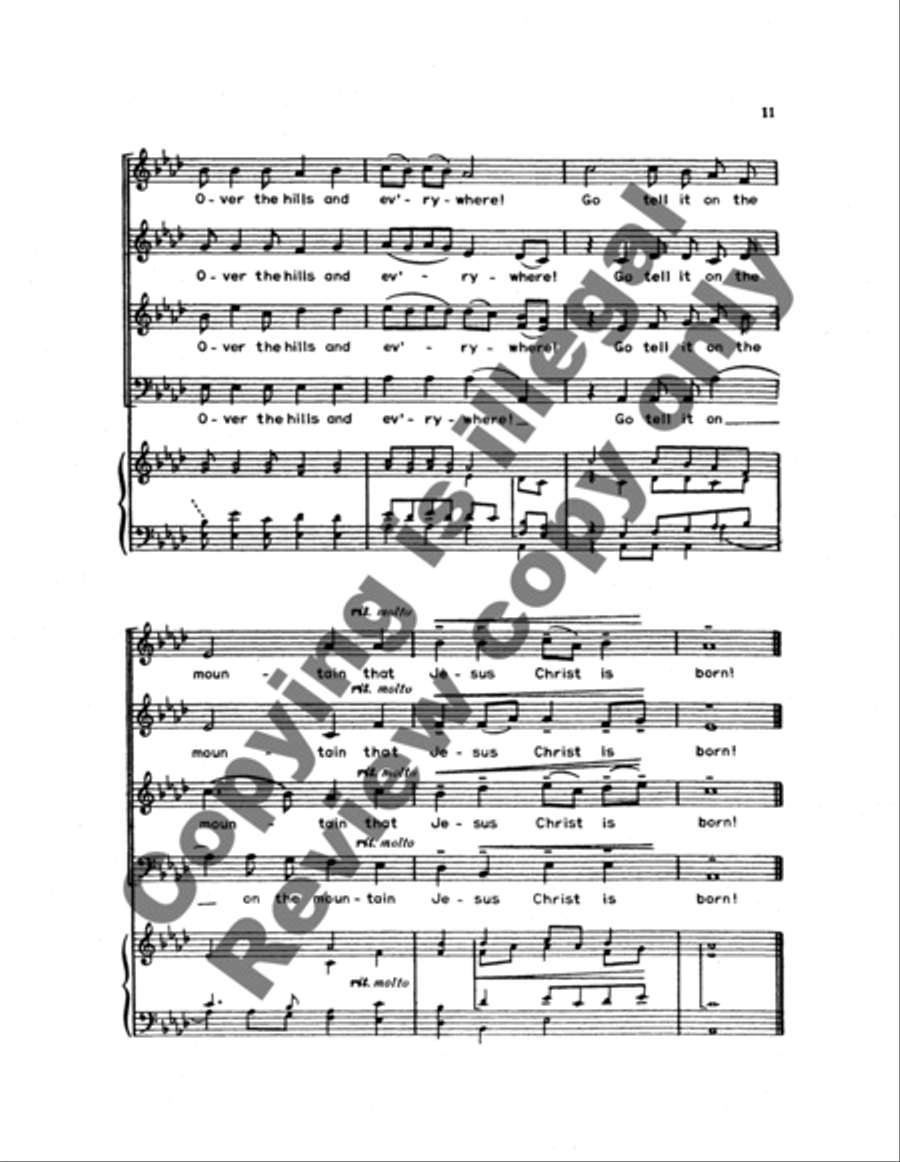 Go Tell It on the Mountain 4-Part scores gallery preview page 12