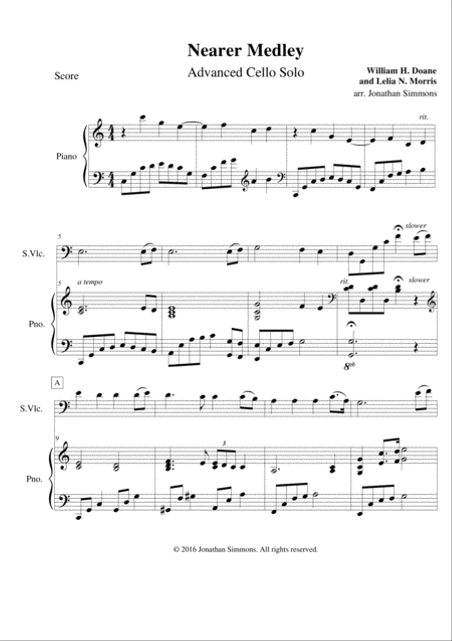 Nearer Medley Piano scores gallery preview page 2