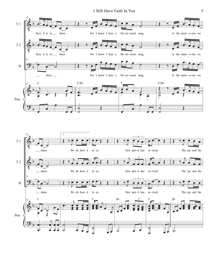 I Still Have Faith In You Piano, Vocal scores gallery preview page 5