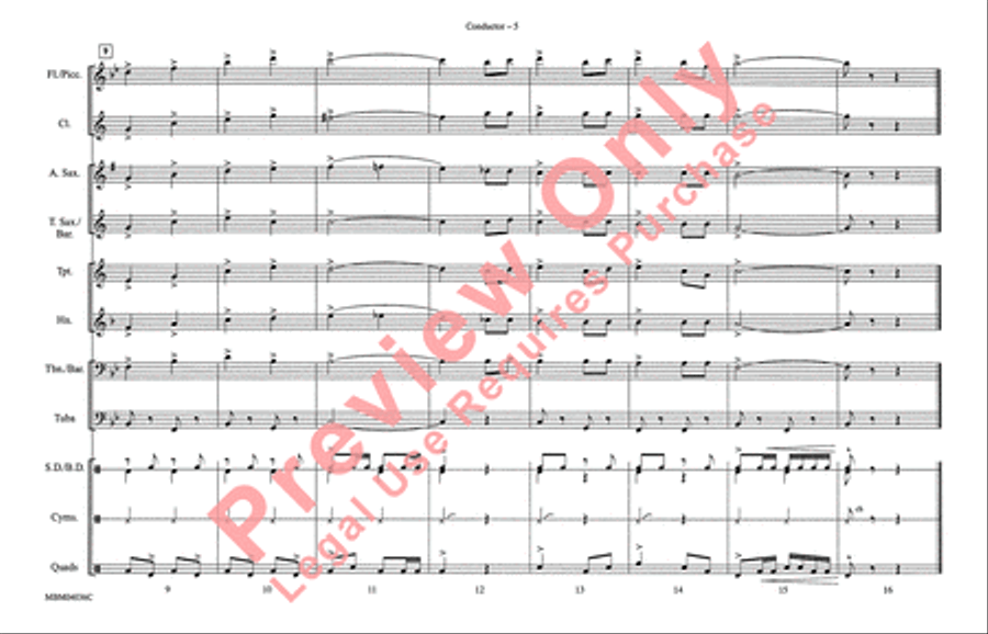 Looney Tunes (Short & Sweet) Marching Band scores gallery preview page 6
