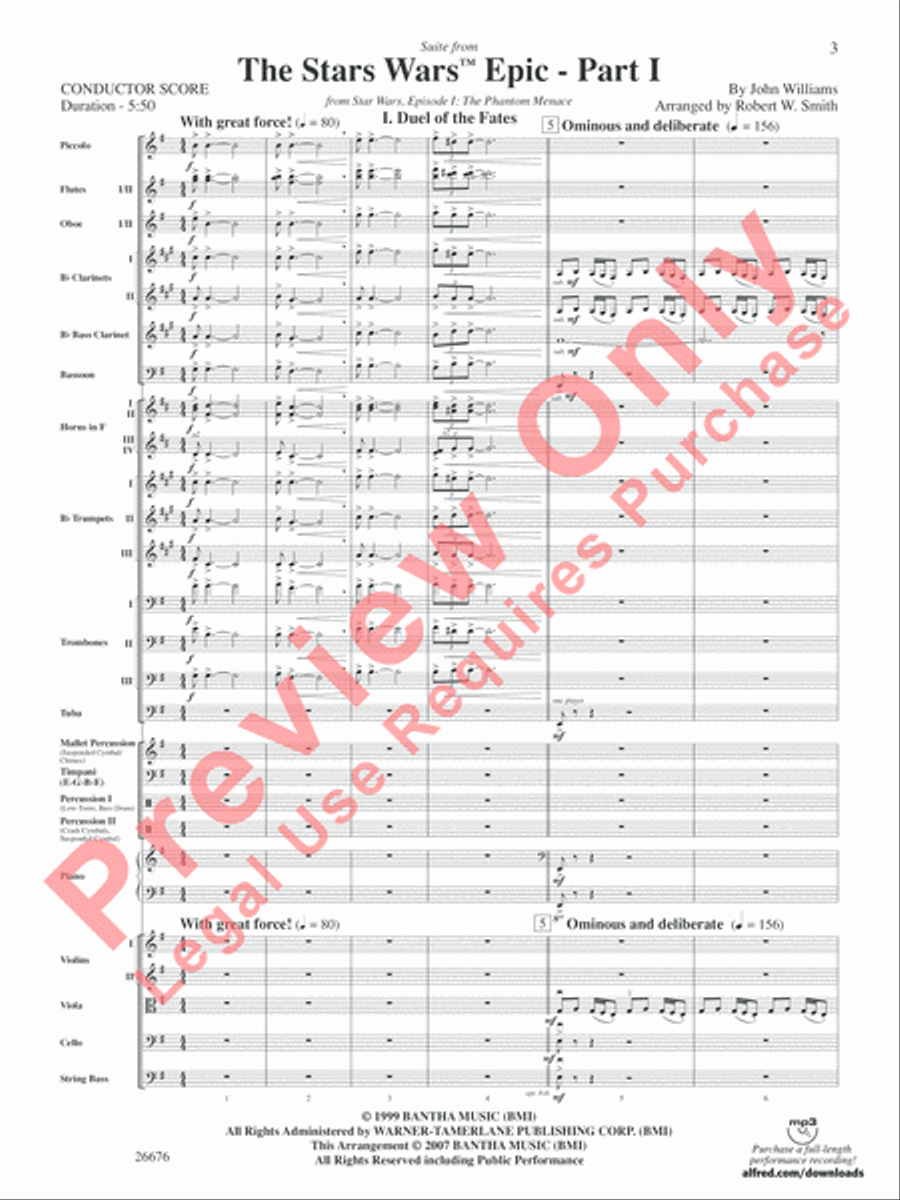 Star Wars Epic -- Part I, Suite from the Full Orchestra scores gallery preview page 4