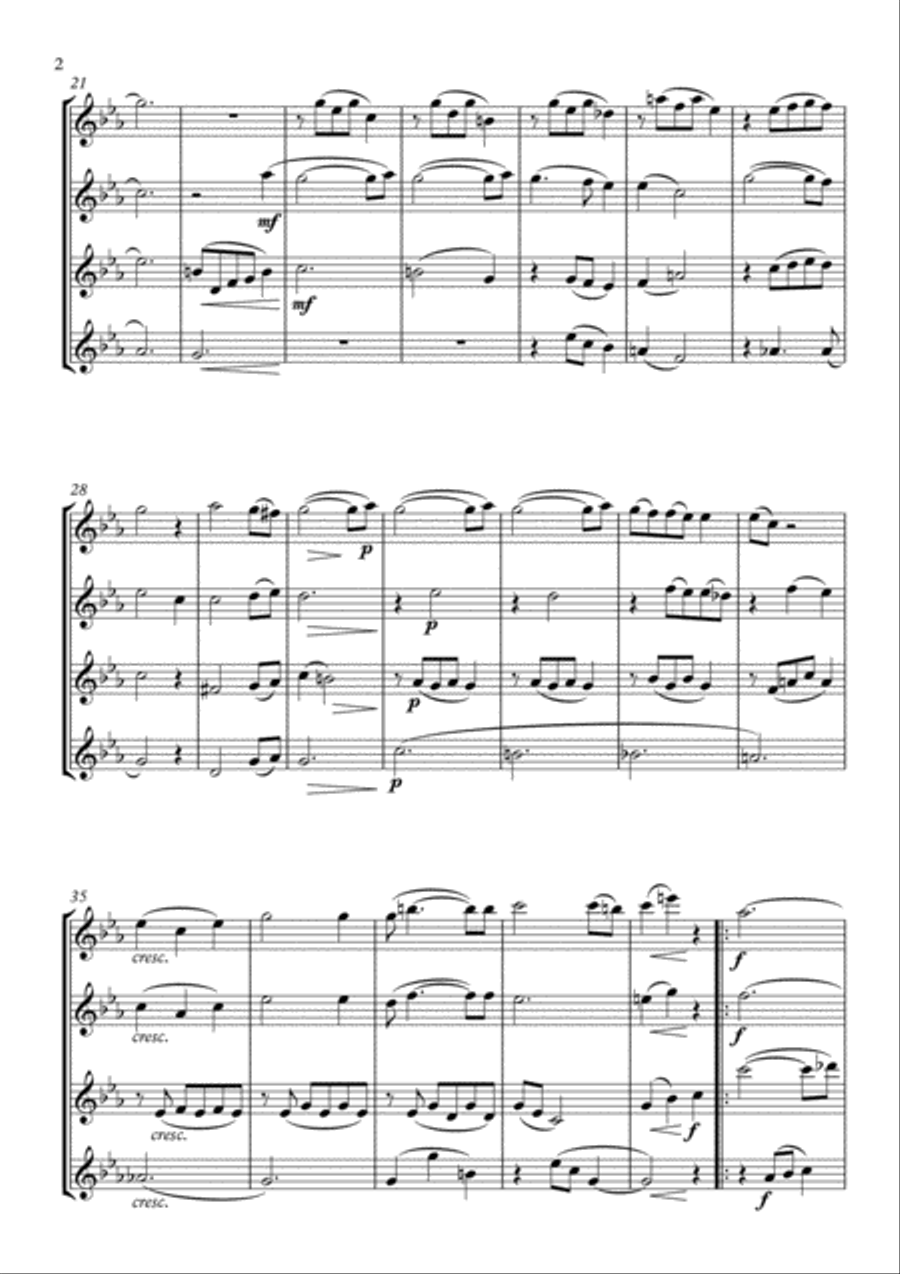 Hushabye Mountain Flute Quartet scores gallery preview page 3