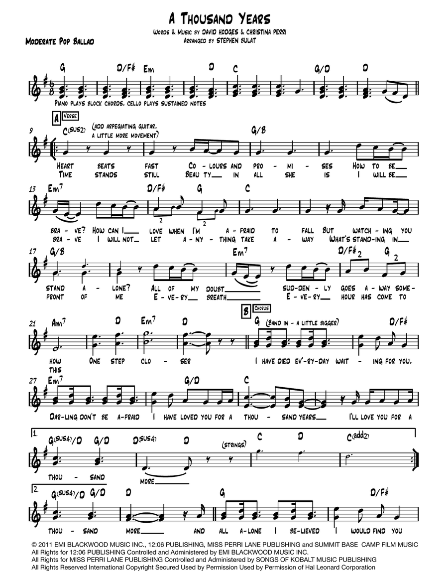 A Thousand Years Large Ensemble scores gallery preview page 1