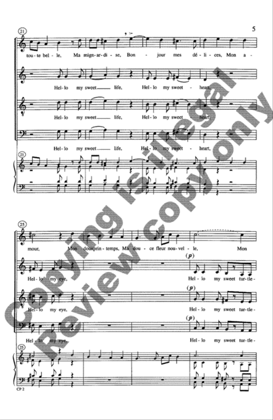 Bon Jour, Mon Coeur Bon Jour, Mon Coeur 4-Part scores gallery preview page 20