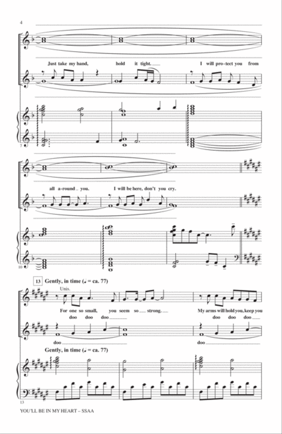 You'll Be In My Heart (from Tarzan) (arr. Mac Huff) SSA scores gallery preview page 2