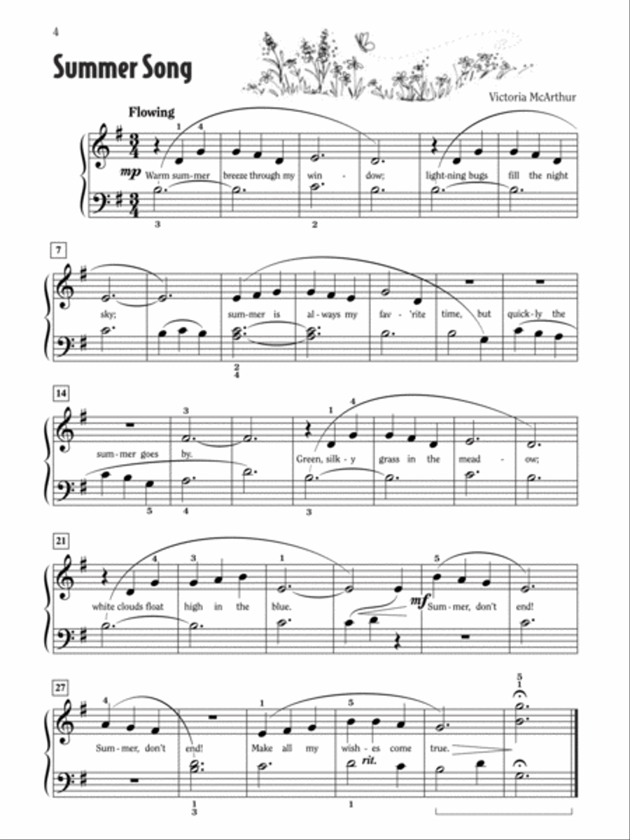 Let's Celebrate Summer, Book 2 Easy Piano scores gallery preview page 3