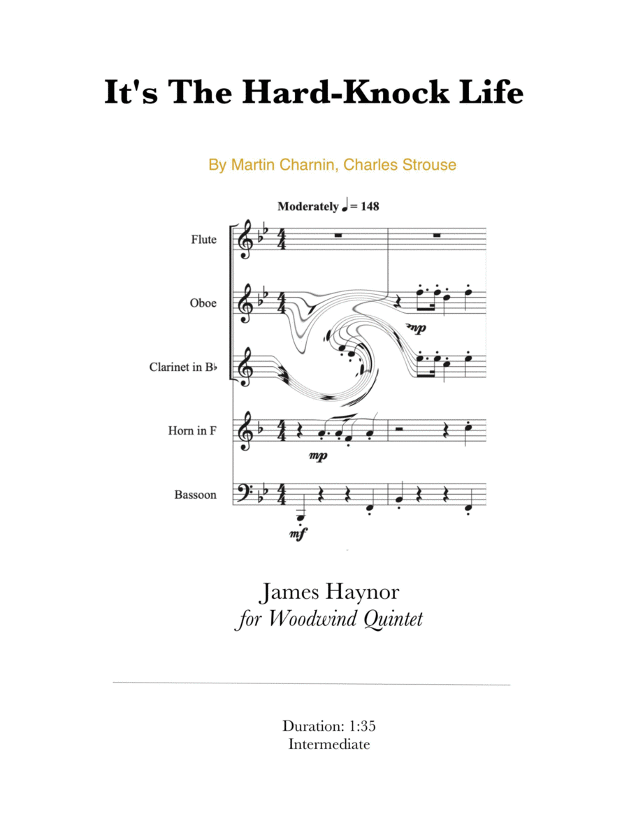 It's The Hard-knock Life Woodwind Quintet scores gallery preview page 1