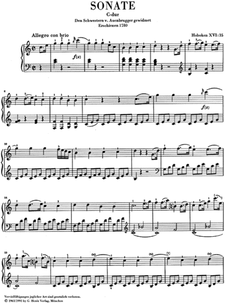 Sonata C Major Hob. Xvi:35