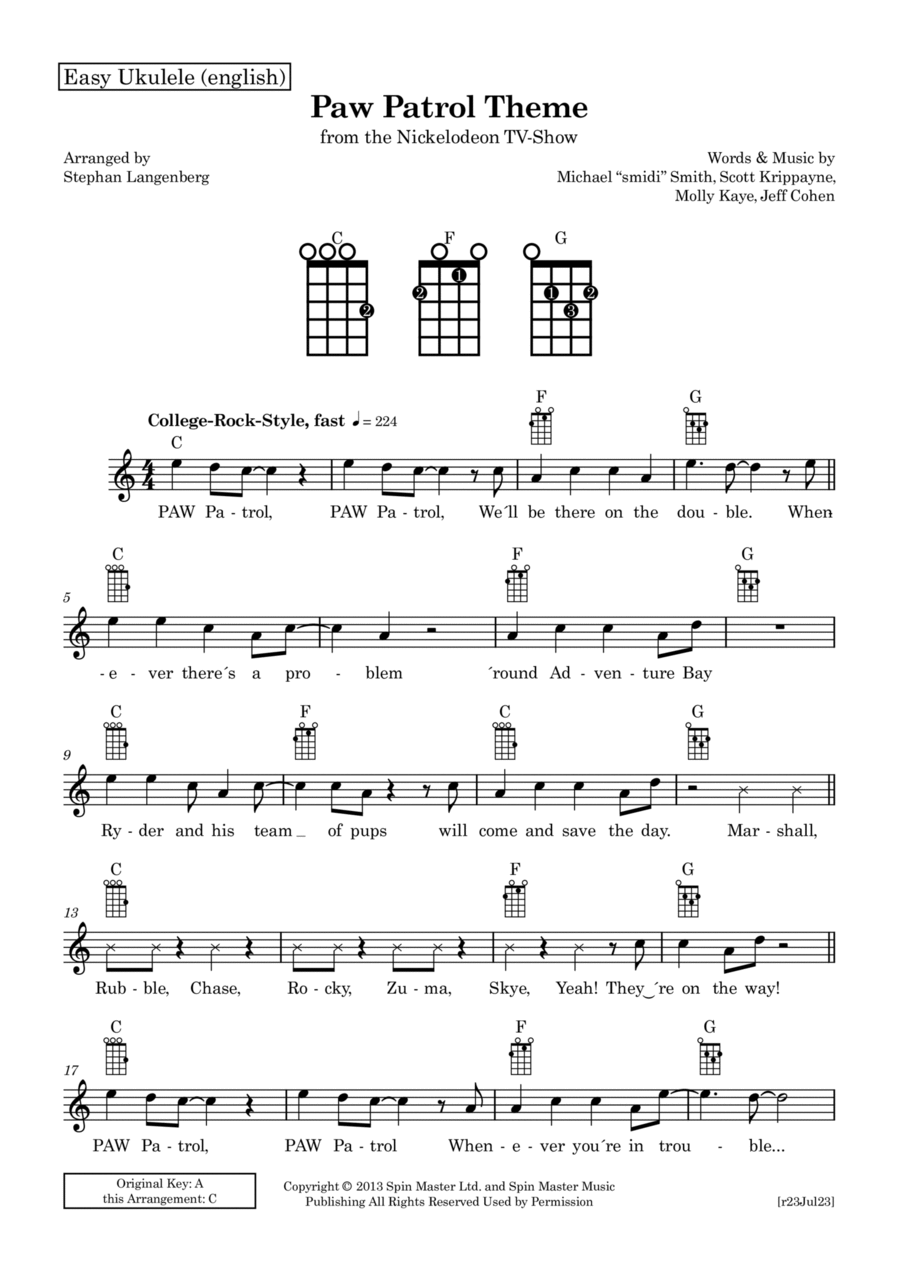 Paw patrol ukulele clearance