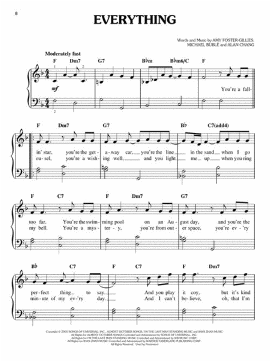 Best of Michael Bublé Easy Piano scores gallery preview page 6