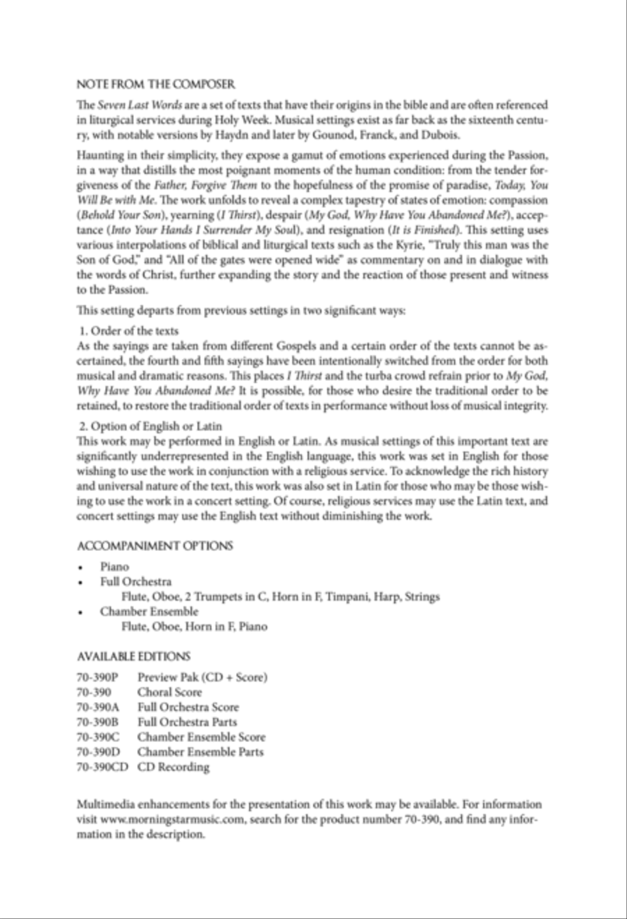 Seven Last Words 4-Part scores gallery preview page 4