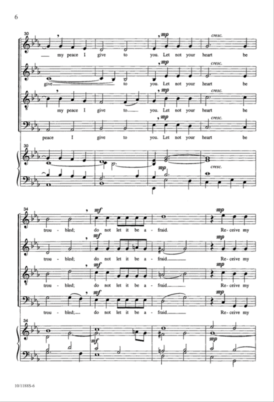 Peace I Leave With You 4-Part scores gallery preview page 6