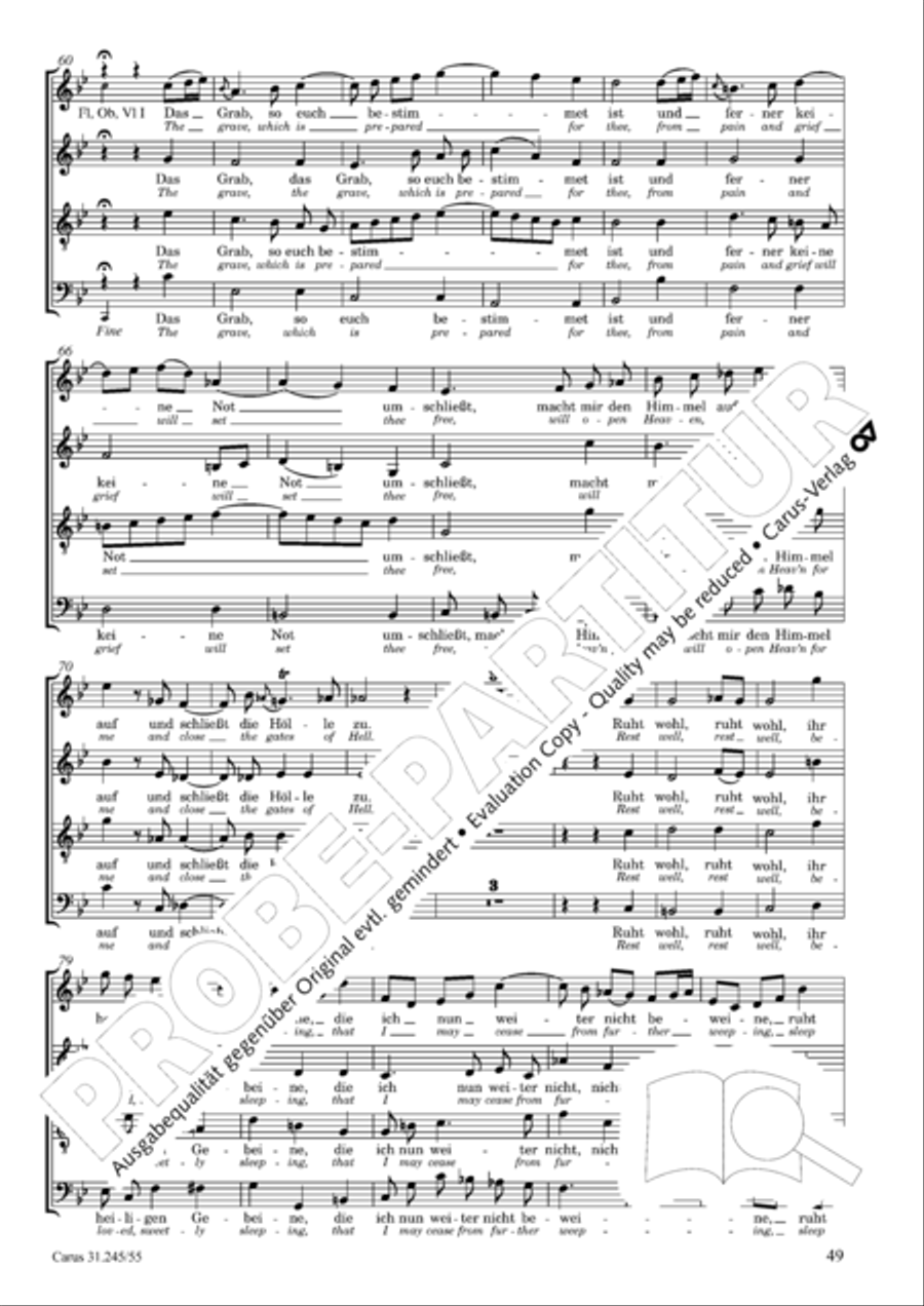 St. John Passion (Johannes-Passion) 4-Part scores gallery preview page 50