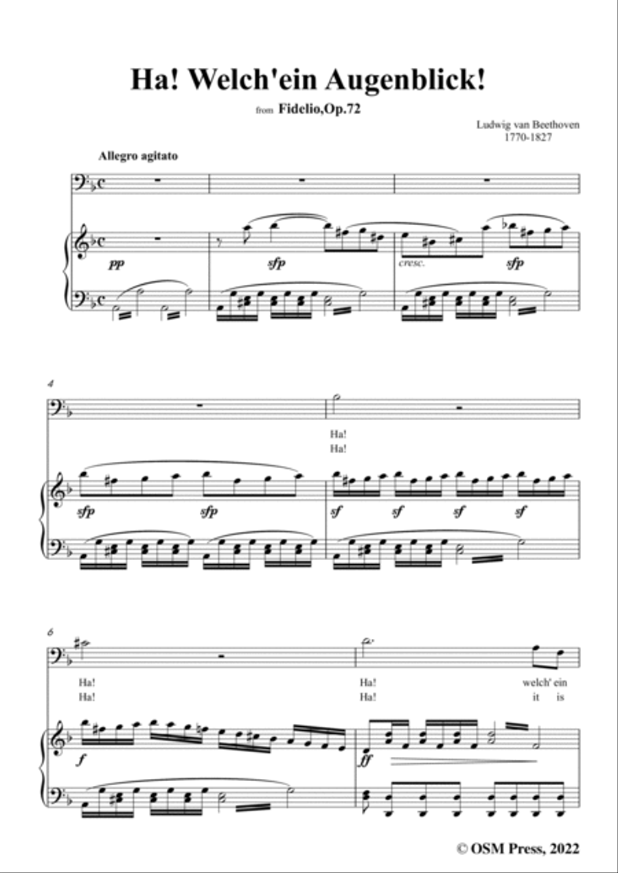 Beethoven-Ha!Welch'ein Augenblick!,from 'Fidelio,Op.72',for Voice and Piano Voice Solo scores gallery preview page 3
