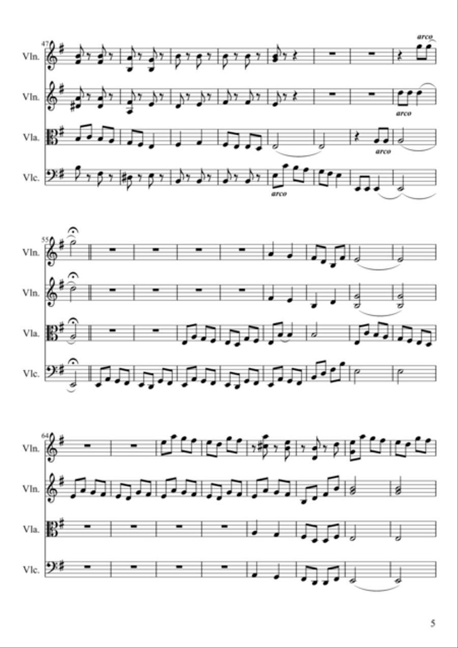 Israeli Hora Dances for String Quartet String Quartet scores gallery preview page 6