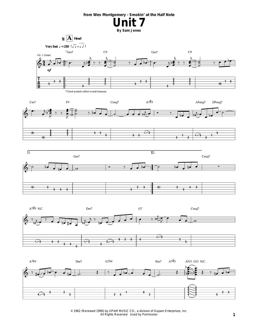 Unit 7 Electric Guitar scores gallery preview page 1