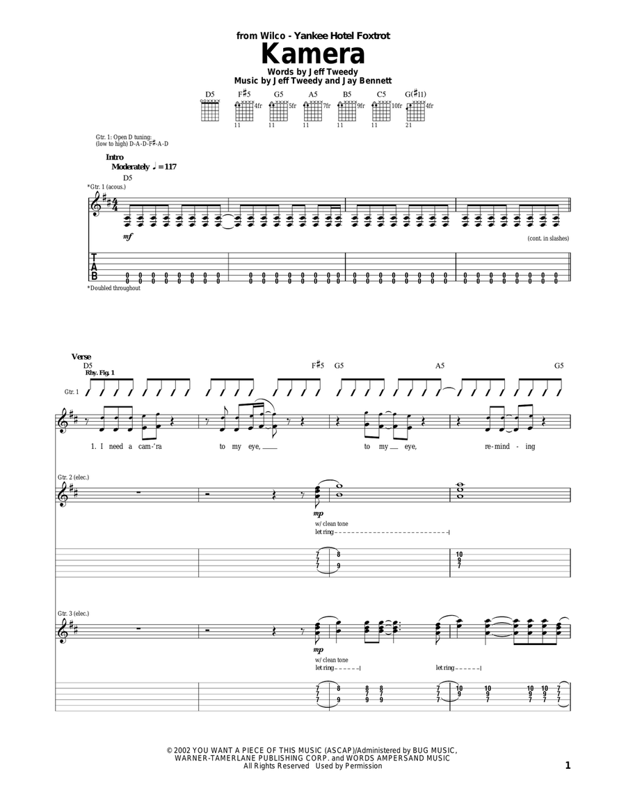 Kamera Acoustic Guitar scores gallery preview page 1