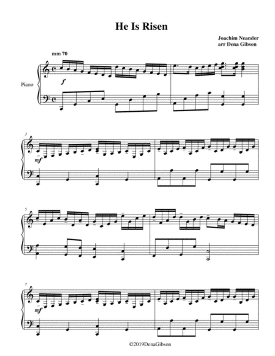 He Is Risen Piano Solo scores gallery preview page 1
