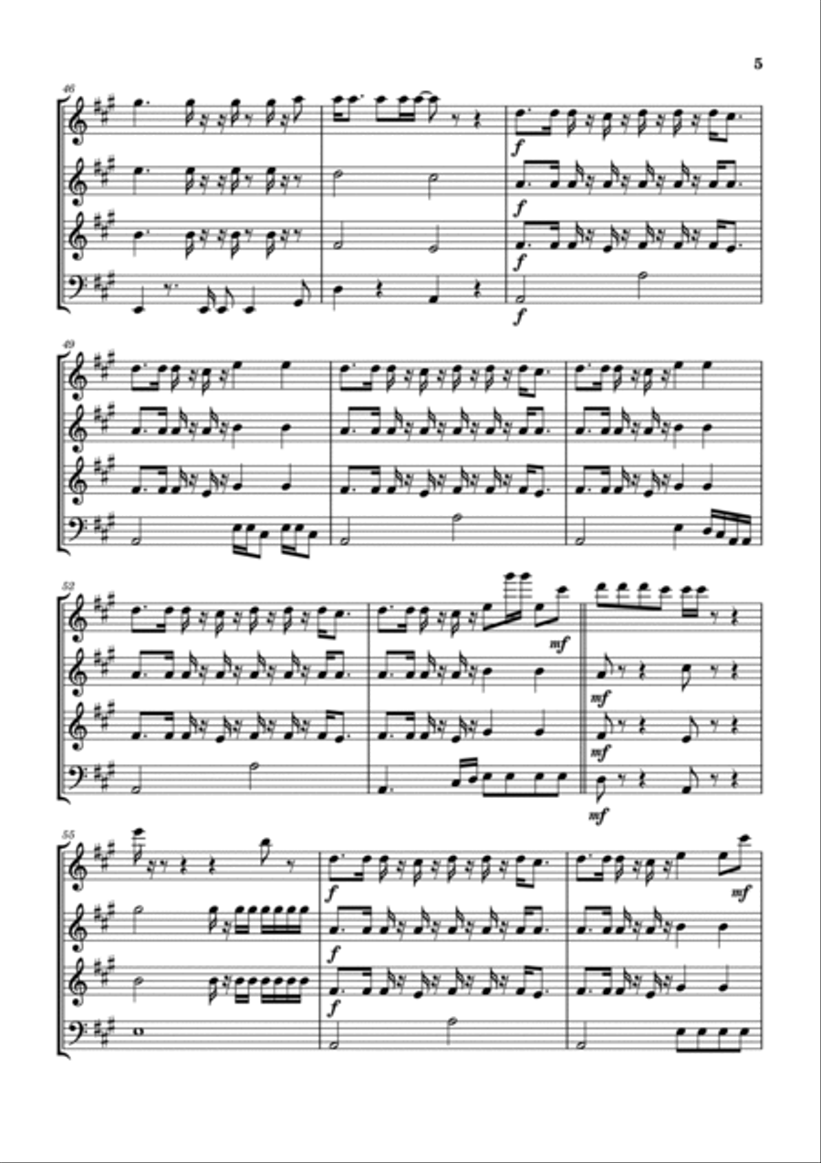 Lawyers, Guns And Money Woodwind Quartet scores gallery preview page 6