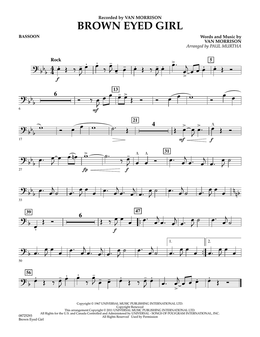 Brown Eyed Girl - Bassoon Concert Band scores gallery preview page 1