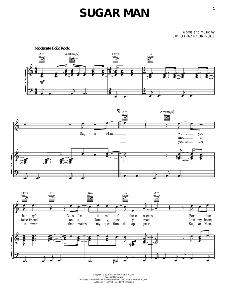Sugar Man Acoustic Guitar scores gallery preview page 1