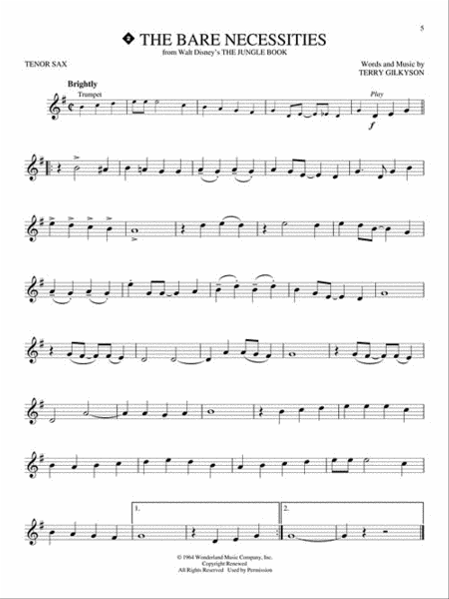 Disney Greats Tenor Saxophone scores gallery preview page 3