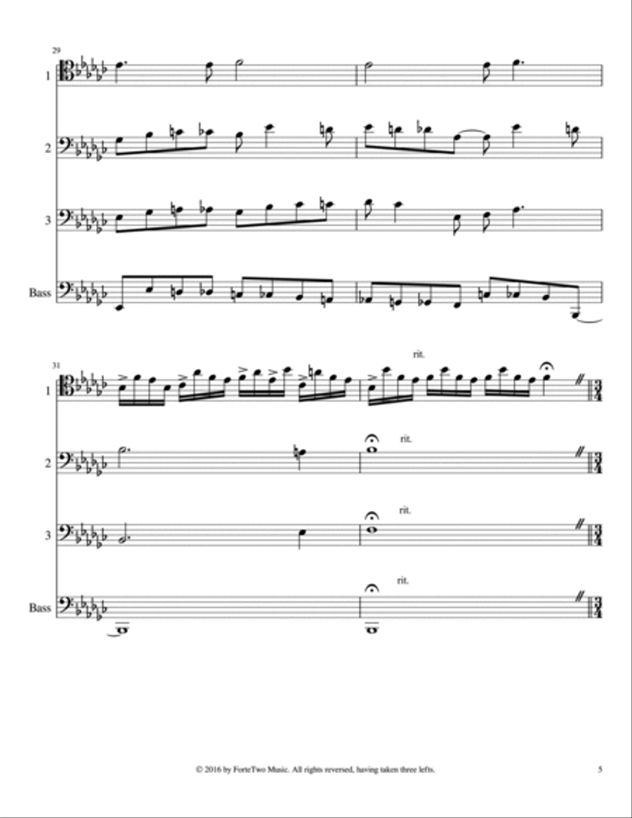 Sakura, Sakura and Eight Variations for Trombone Quartet Trombone Quartet scores gallery preview page 5