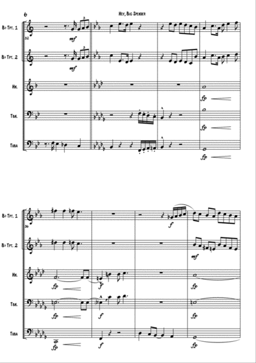 Big Spender Brass Ensemble scores gallery preview page 6