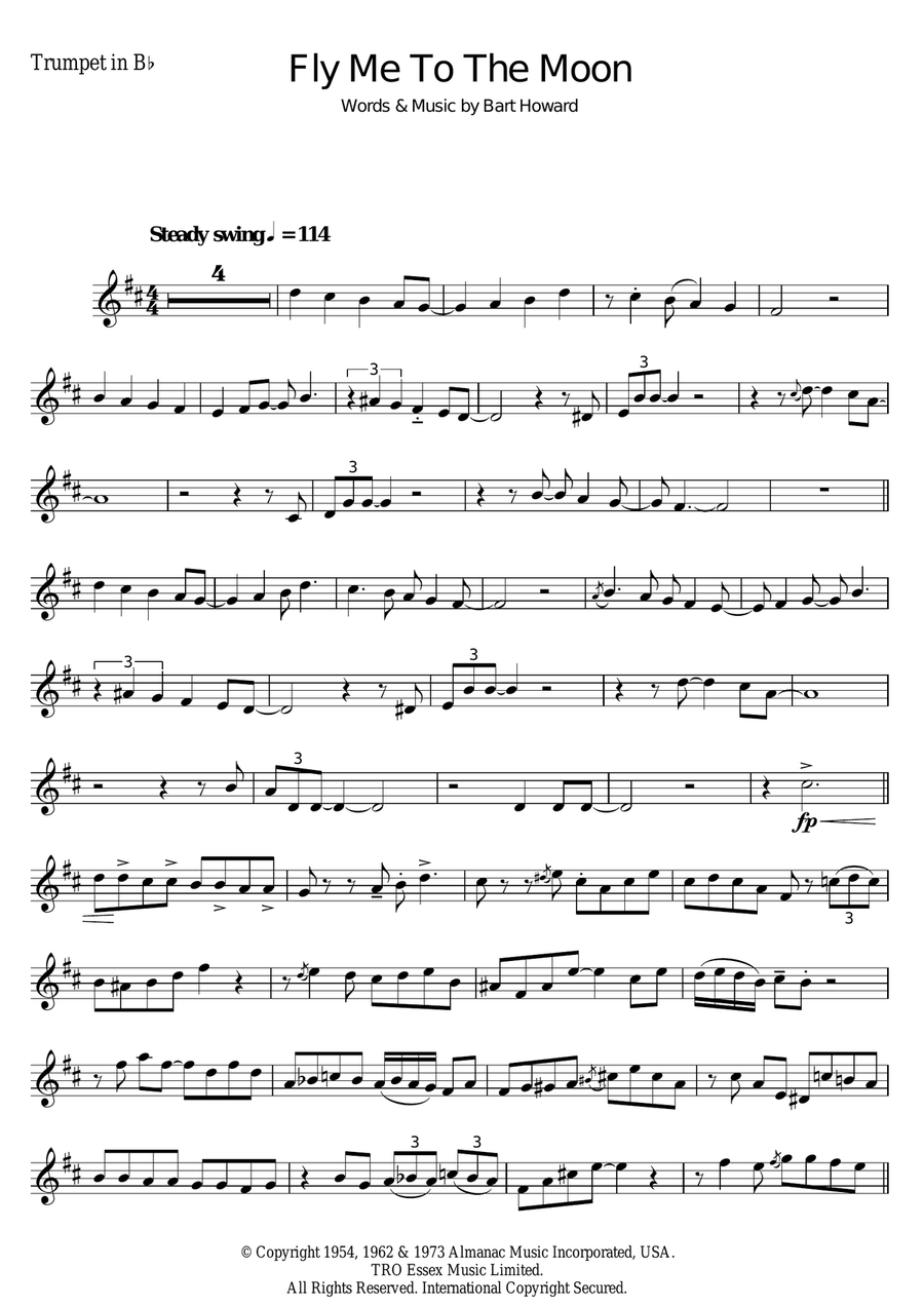 Fly Me To The Moon (In Other Words) Trumpet Solo scores gallery preview page 1