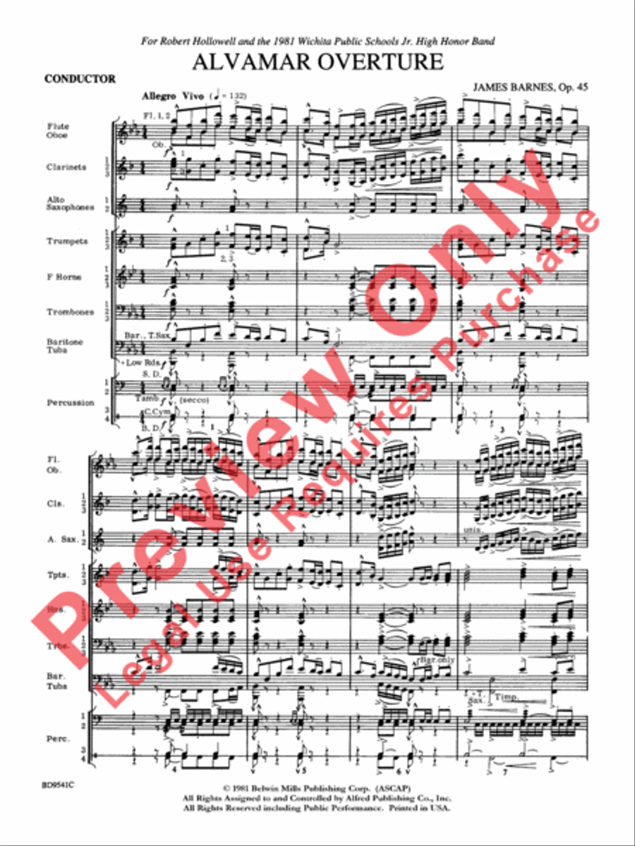 Alvamar Overture Concert Band scores gallery preview page 3