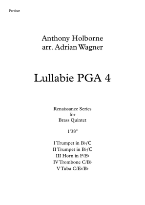 Lullabie PGA 4 (Anthony Holborne) Brass Quintet arr. Adrian Wagner