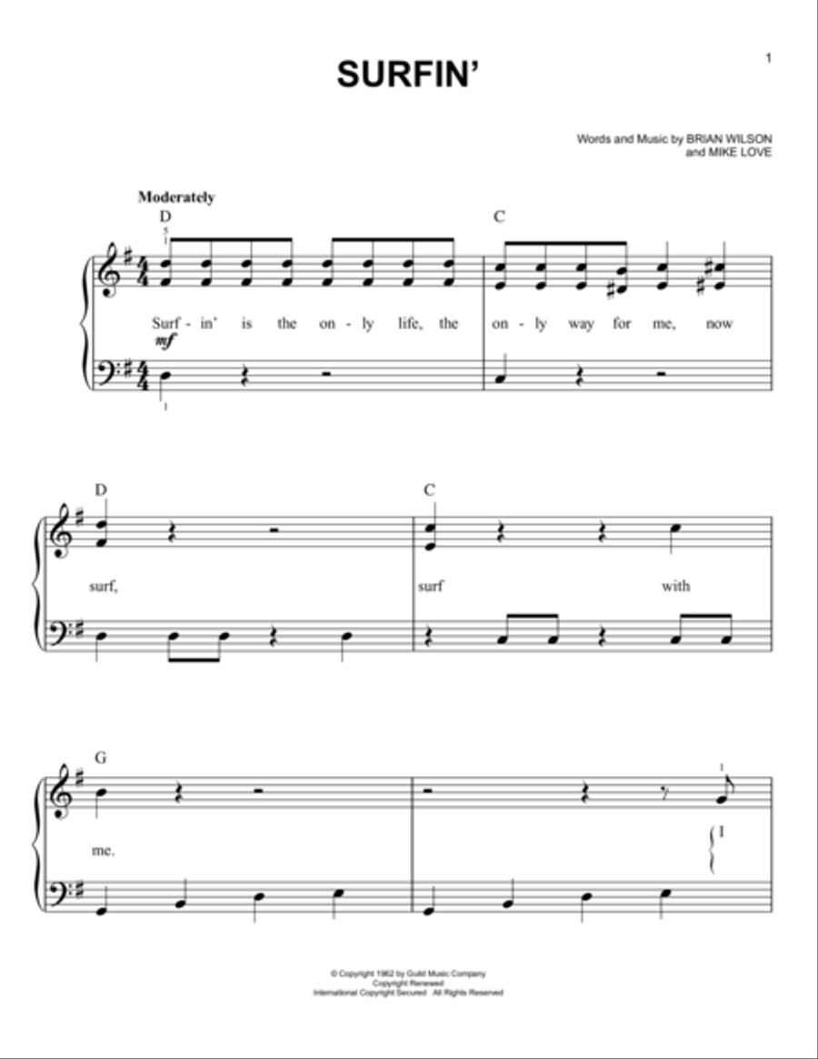Surfin' Easy Piano scores gallery preview page 1
