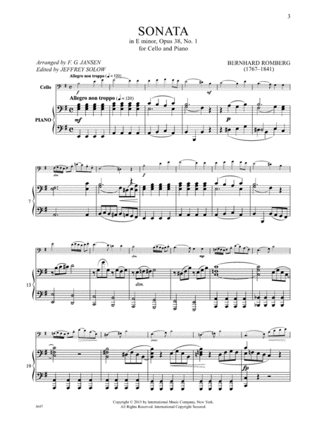 Sonata In E Minor, Op. 38, No. 1