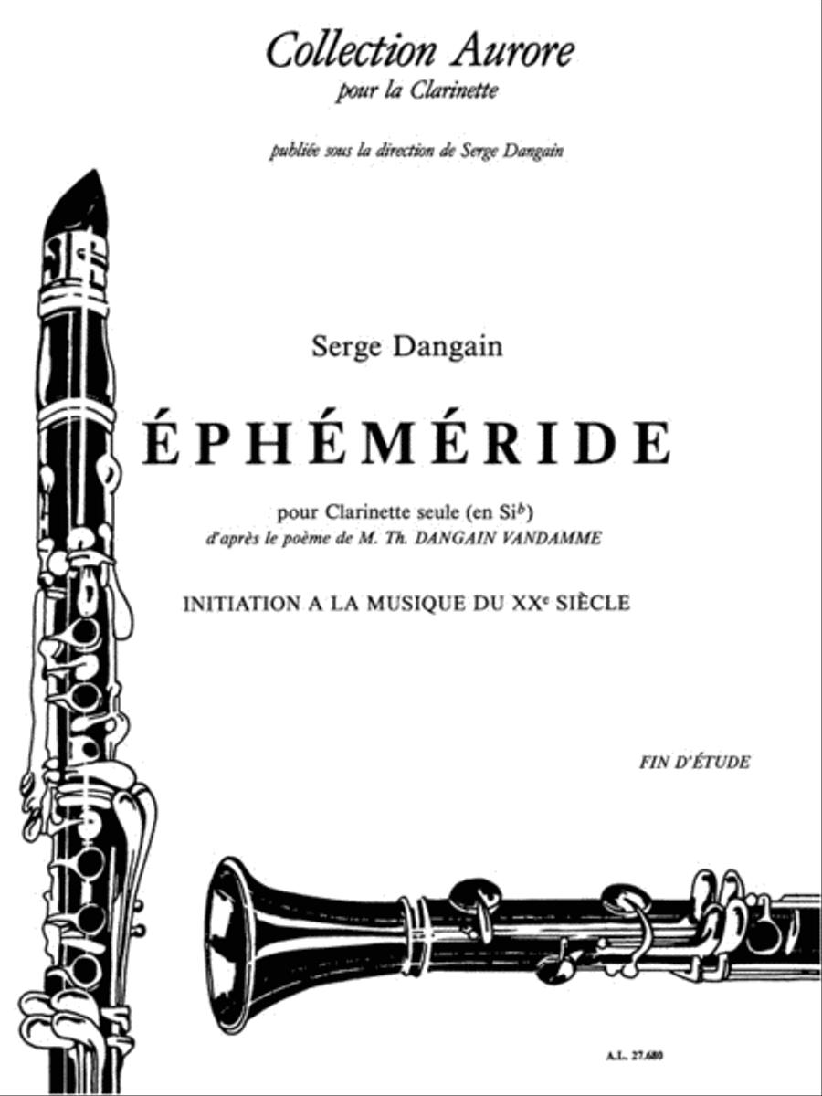 Ephemeride (clarinet Solo) Clarinet Solo scores gallery preview page 1