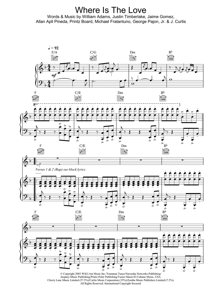 Where Is The Love Acoustic Guitar scores gallery preview page 1