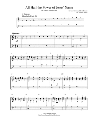 All Hail the Power of Jesus' Name - for 3-octave handbell choir